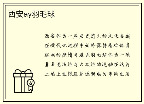 西安ay羽毛球